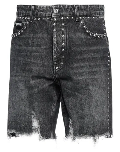 Just Cavalli Man Denim Shorts Black Size 34 Cotton