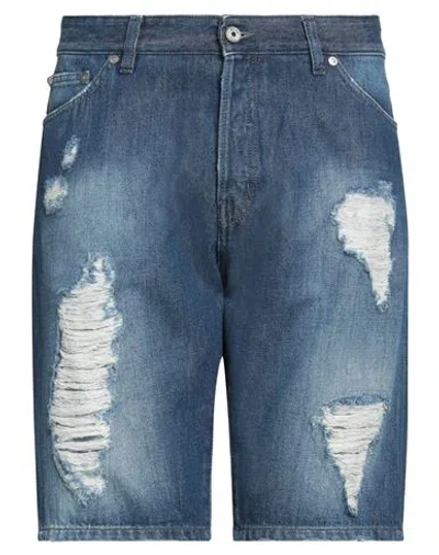 Just Cavalli Man Denim Shorts Blue Size 34 Cotton