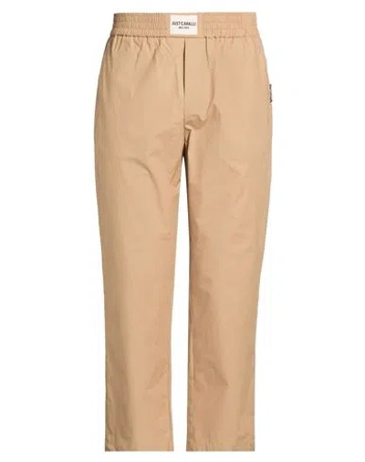 Just Cavalli Man Pants Camel Size 34 Cotton In Brown