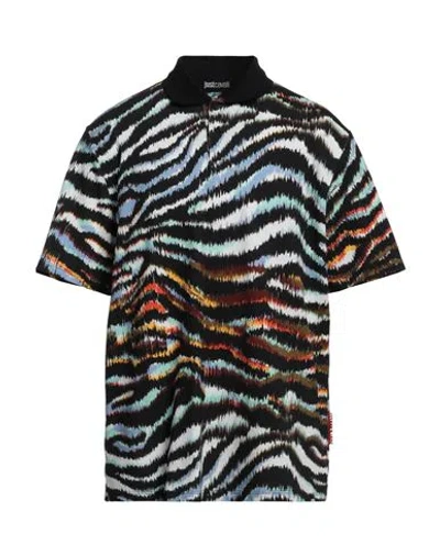 Just Cavalli Man Polo Shirt Black Size 3xl Cotton