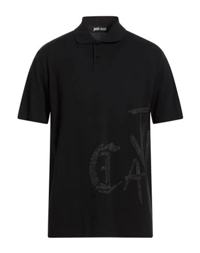 Just Cavalli Man Polo Shirt Black Size 3xl Cotton