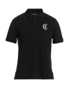 Just Cavalli Monogram-embroidery Polo Shirt In Black