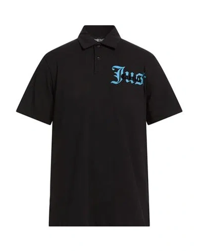 Just Cavalli Man Polo Shirt Black Size Xxl Cotton