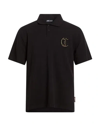 Just Cavalli Man Polo Shirt Black Size Xxl Cotton
