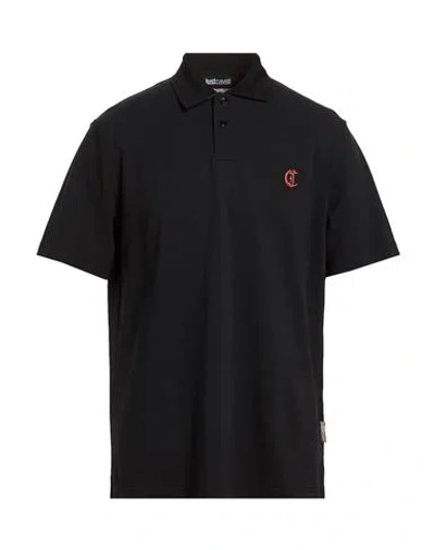 Just Cavalli Man Polo Shirt Black Size Xxl Cotton