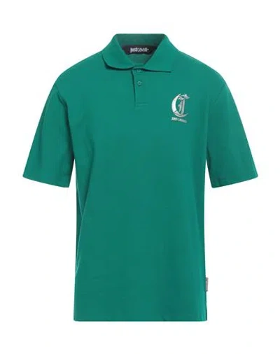 JUST CAVALLI JUST CAVALLI MAN POLO SHIRT EMERALD GREEN SIZE L COTTON