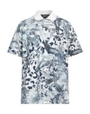 Just Cavalli Floral-print Cotton Polo Shirt In Blue