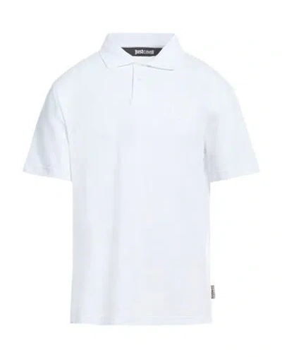 Just Cavalli Man Polo Shirt White Size L Cotton