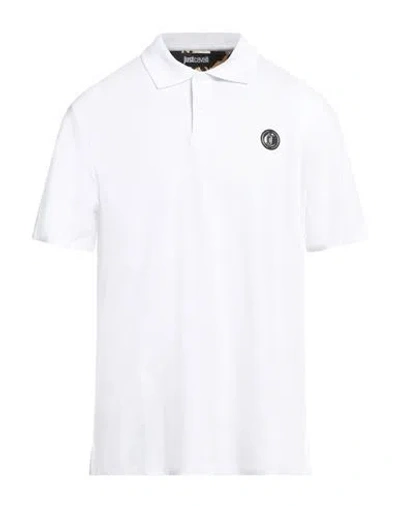 Just Cavalli Man Polo Shirt White Size 3xl Cotton