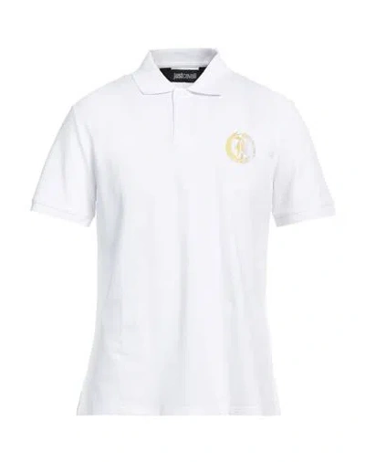 Just Cavalli Man Polo Shirt White Size Xxl Cotton