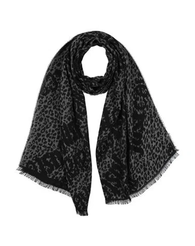 Just Cavalli Man Scarf Black Size - Viscose, Virgin Wool In Black