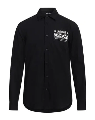 Just Cavalli Man Shirt Black Size 38 Cotton