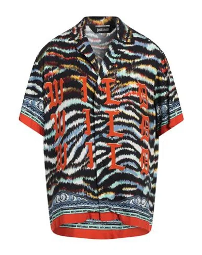 Just Cavalli Man Shirt Black Size 38 Viscose