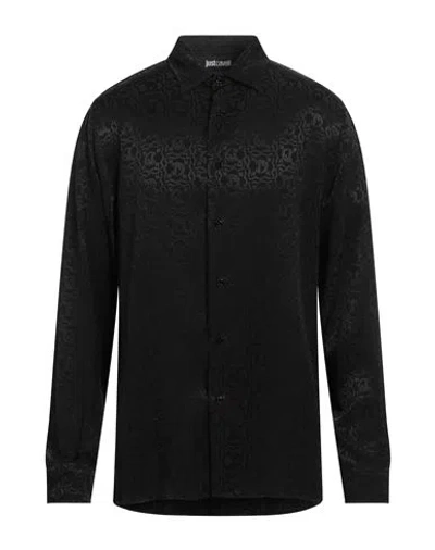 Just Cavalli Man Shirt Black Size 42 Viscose