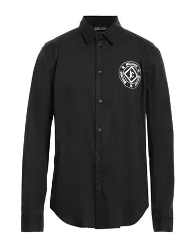 Just Cavalli Logo-print Cotton Shirt In Black