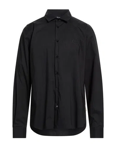 Just Cavalli Man Shirt Black Size 48 Cotton, Polyamide, Elastane