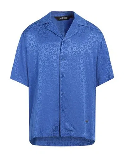 Just Cavalli Man Shirt Blue Size 48 Viscose