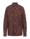 Just Cavalli Man Shirt Brown Size 48 Cotton, Viscose In Brown