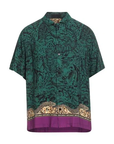 Just Cavalli Man Shirt Green Size 48 Viscose