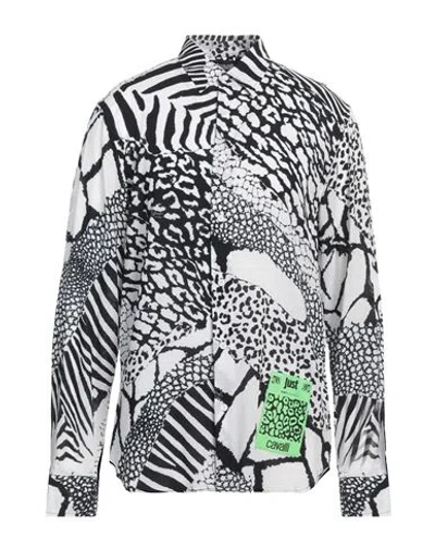 Just Cavalli Man Shirt White Size 46 Viscose