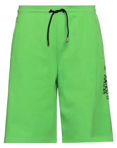 Just Cavalli Man Shorts & Bermuda Shorts Acid Green Size M Cotton