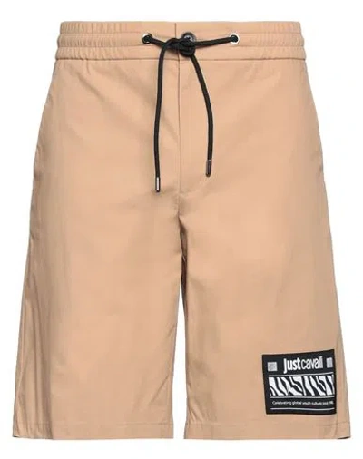 Just Cavalli Man Shorts & Bermuda Shorts Beige Size 32 Cotton