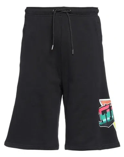 Just Cavalli Man Shorts & Bermuda Shorts Black Size 3xl Cotton, Elastane