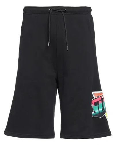 Just Cavalli Man Shorts & Bermuda Shorts Black Size L Cotton, Elastane