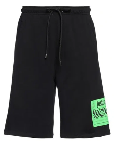 Just Cavalli Man Shorts & Bermuda Shorts Black Size M Cotton, Elastane