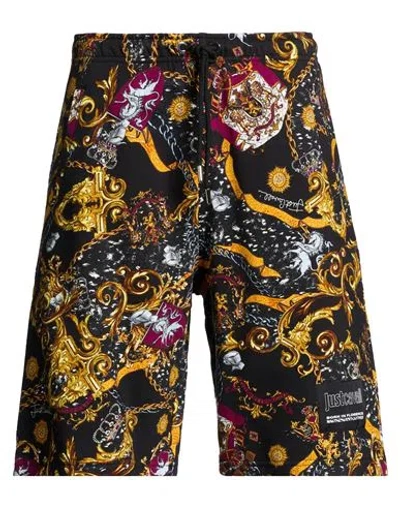 Just Cavalli Man Shorts & Bermuda Shorts Black Size M Cotton