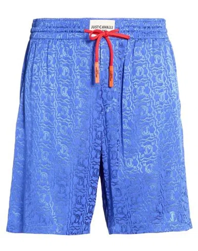 Just Cavalli Man Shorts & Bermuda Shorts Blue Size 32 Viscose