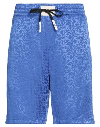 Just Cavalli Man Shorts & Bermuda Shorts Blue Size 34 Viscose In Blue