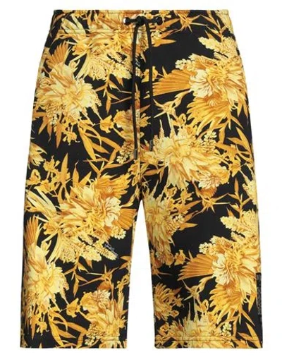 Just Cavalli Man Shorts & Bermuda Shorts Gold Size L Cotton