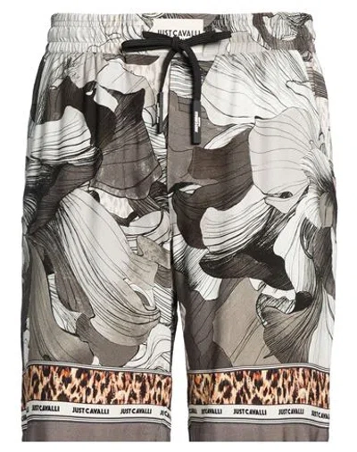 Just Cavalli Man Shorts & Bermuda Shorts Grey Size 34 Viscose In Multi