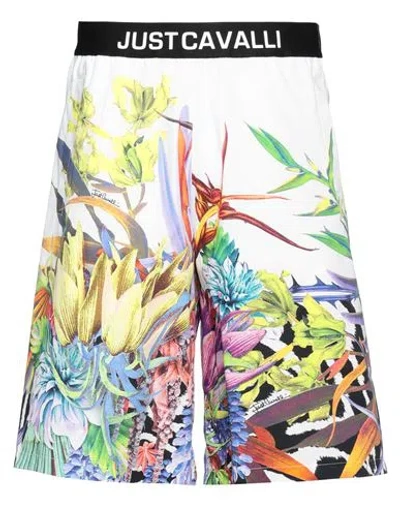 Just Cavalli Man Shorts & Bermuda Shorts White Size 38 Cotton