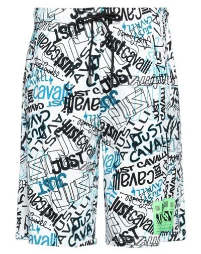 Just Cavalli Man Shorts & Bermuda Shorts White Size M Cotton