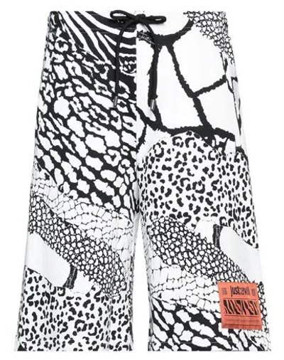 Just Cavalli Man Shorts & Bermuda Shorts White Size Xxl Cotton