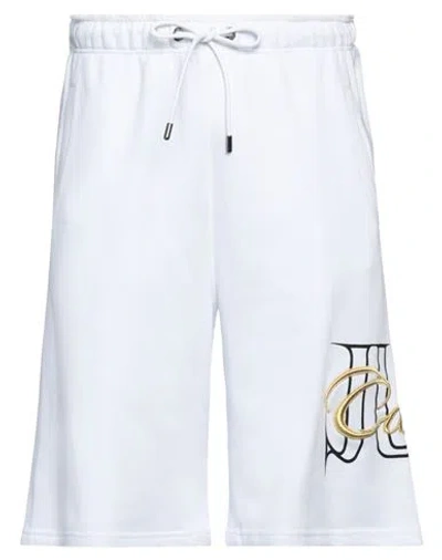 Just Cavalli Man Shorts & Bermuda Shorts White Size L Cotton