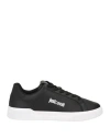 Just Cavalli Logo-print Leather Sneakers In Black
