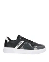 Just Cavalli Logo-print Panelled Leather Sneakers In Black
