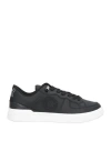 Just Cavalli Man Sneakers Black Size 9 Leather, Textile Fibers In Black