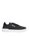 Just Cavalli Man Sneakers Black Size 9 Leather, Textile Fibers In Black