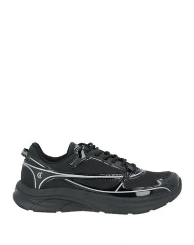 Just Cavalli Man Sneakers Black Size 9 Synthetic Material, Textile Fibers