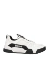 JUST CAVALLI JUST CAVALLI MAN SNEAKERS WHITE SIZE 9 LEATHER, POLYURETHANE, TEXTILE FIBERS