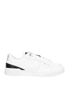Just Cavalli Man Sneakers White Size 9 Leather, Textile Fibers