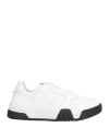 Just Cavalli Man Sneakers White Size 12 Leather, Textile Fibers