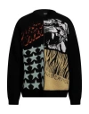 Just Cavalli Man Sweater Black Size M Polyester, Cotton, Wool, Synthetic Fibers, Mohair Wool In Black