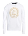 JUST CAVALLI JUST CAVALLI MAN SWEATER WHITE SIZE M COTTON, POLYAMIDE, POLYESTER