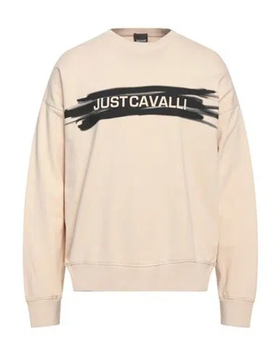 Just Cavalli Man Sweatshirt Beige Size L Cotton, Elastane