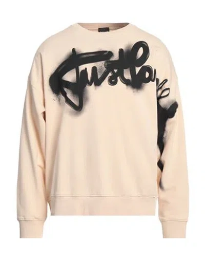 Just Cavalli Man Sweatshirt Beige Size Xl Cotton, Elastane